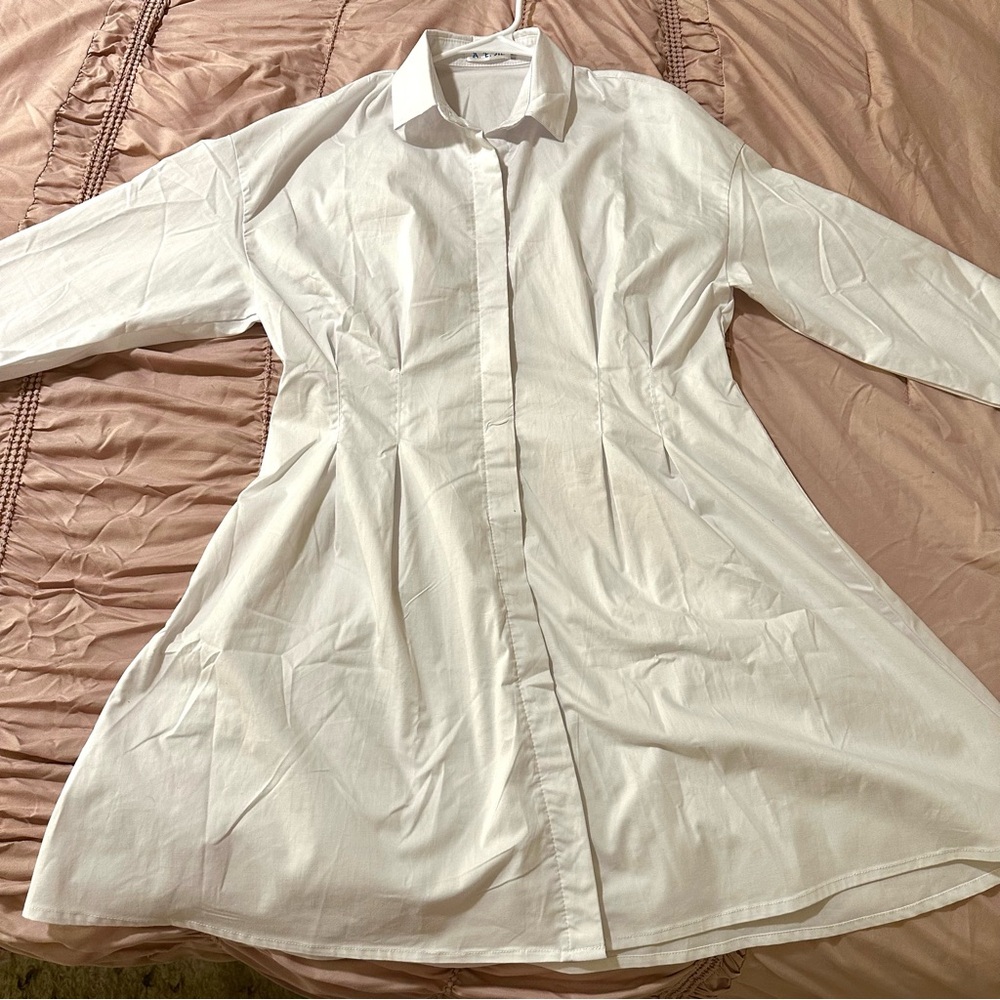 Women’s White Shirt Dress - Picture 9 of 11